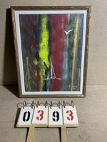 Rubint Ávrahám Péter olaj, kartonon festménye, 50 x 64 cm-es. 0393