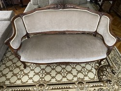 Bécsi barokk szalongarnitúra 2 szék 1 kanapé, antik kastélybútor