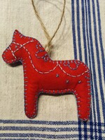 Dala horse - Christmas, decorative felt object