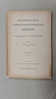 Mathematikai és Természettudományi Értesitő - XIII. Kötet, 4. Füzet (1895)  CSAK egyben, a 21 kötet