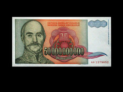 UNC - 50.000.000.000 DINÁR - JUGOSZLÁVIA - 1993 - Miloš Obrenović képmásával - Olvass!