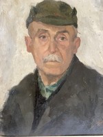 Mednyánszky jelzéssel festmény - "Öreg baka", hátoldalon bunker vázlat