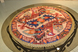 Decorative kelim with embroidery