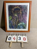 Gráber Margit jelzéssel, festmény, olaj, karton, 47 x 61 cm-es