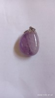 Mineral pendant, amethyst?, Purple stone jewelry