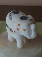 Small white marble elephant