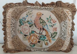 Antique decorative cushion with tapestry embroidery
