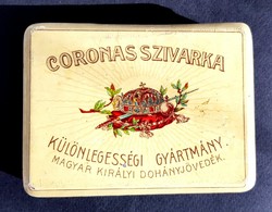 Antique crown cigar metal box