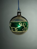 Old mica-dusted glass sphere Christmas tree ornament