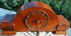 Fireplace clock with a wooden clock body