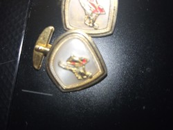 Vintage mother-of-pearl gold-plated matador cufflinks