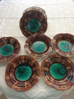 Antique, French. Rubbelest majolica tableware 22 pcs.