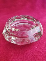 Modern circular polished glass ashtray