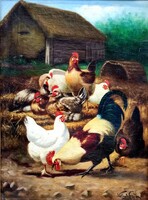 Thick gauze: poultry yard, from the animal painter
