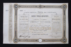 Szamosvölgyi Vasút-Társaság törzsrészvény 500 forint 1880 Deés (ROU)