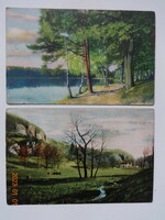 Two old postcards together: landscapes