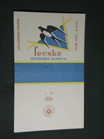 Tobacco cigarette label, swallow cigarette with smoke filter, HUF 4.40, Pécs tobacco factory