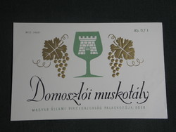 Bor címke, Eger pincegazdaság , Domoszlói muskotály fehér bor