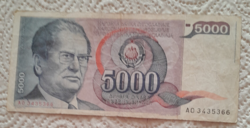Jugoszláv 5000 dínár (bankjegy)