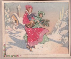 K:038 Karácsonyi szétnyíthatós  régi képeslap (Angol)