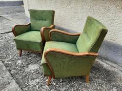 Neo-Baroque armchair 2 together 25e ft, beautiful bent hardwood armrests