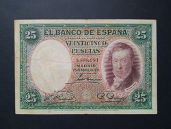 Spanyolország 25 Pesetas 1931 F