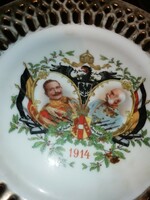 Ferenc józsef antique decorative plate is unfortunately damaged in the condition shown in the pictures