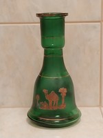 Zöld üveg váza rátéttel