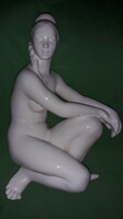 Gyönyörű régi ROYAL DUX nagyon ritka nagy méretű porcelán akt szobor 35 cm a képek szerint