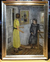 Special price!!! Louis Pogány (1873-1947) painting, oil on canvas, with frame: 93 x 73 cm