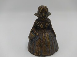 Copper maid call bell with lady's basket