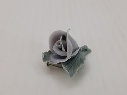 Herendi porcelán rózsa bross