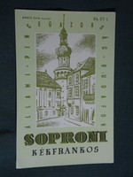 Bor címke, Budafok pincészet, borgazdaság, Soproni kékfrankos bor