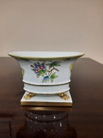 Herend victoria patterned porcelain oval pot with nails
