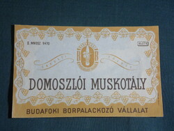 Wine label, Budafok, winery, wine farm, Domoszló Muscat