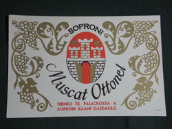Bor címke, Sopron, pincészet, borgazdaság, Soproni Muscat Ottonel bor