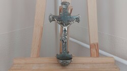 (K) art deco chrome crucifix, cross