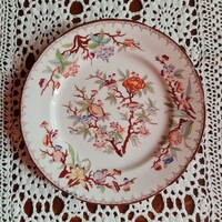 Antique faience sarreguemines cake plate - patterned decor