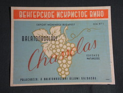 Wine label, Balatonboglár, Monmpex, winery, wine farm, chasselas wine from Balatonboglár
