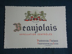 Bor címke,Franciaország, Beaujolais  vörösbor