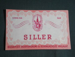 Bor címke, Budafok, pincészet, borgazdaság, Siller  bor