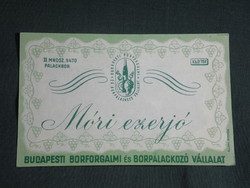 Bor címke, Budafok, pincészet, borgazdaság, Móri ezerjó bor