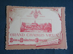 Wine label, France, grand chablis vieux