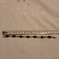 Silver bracelet with amber stones