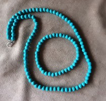 Turquoise mineral jewelry set