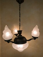Antique bronze flamed 3-arm wonderful chandelier