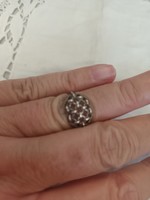 Eladó régi ezüst kézműves méhsejt formájú gyűrű!