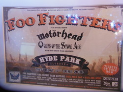 Picture - flyer - 2006 - hyde park - concert - wooden frame - 34 x 29 cm - beautiful - flawless