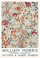 William morris centenary exhibition reprint poster victorian wallpaper textile flower pattern acanthus