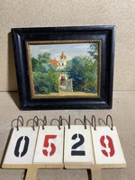 Erdélyi festő festmény, olaj, karton, 32 x 27 cm-es nagyságú. 0529
